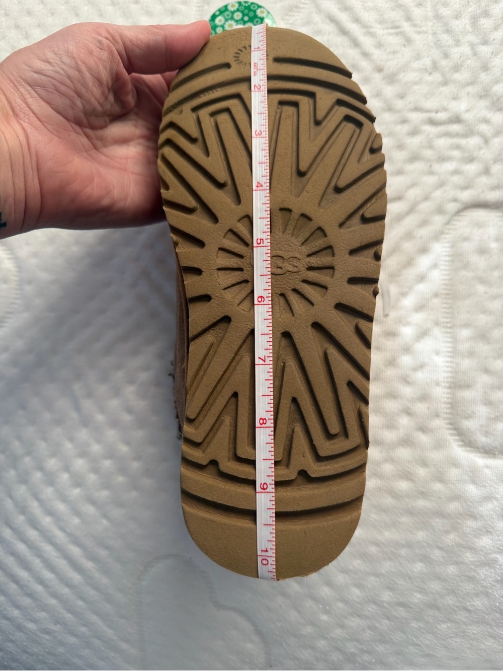 UGG Tasman Chestnut Suede Shearling Slippers Womens Approx Size 8 - Picture 8 of 9